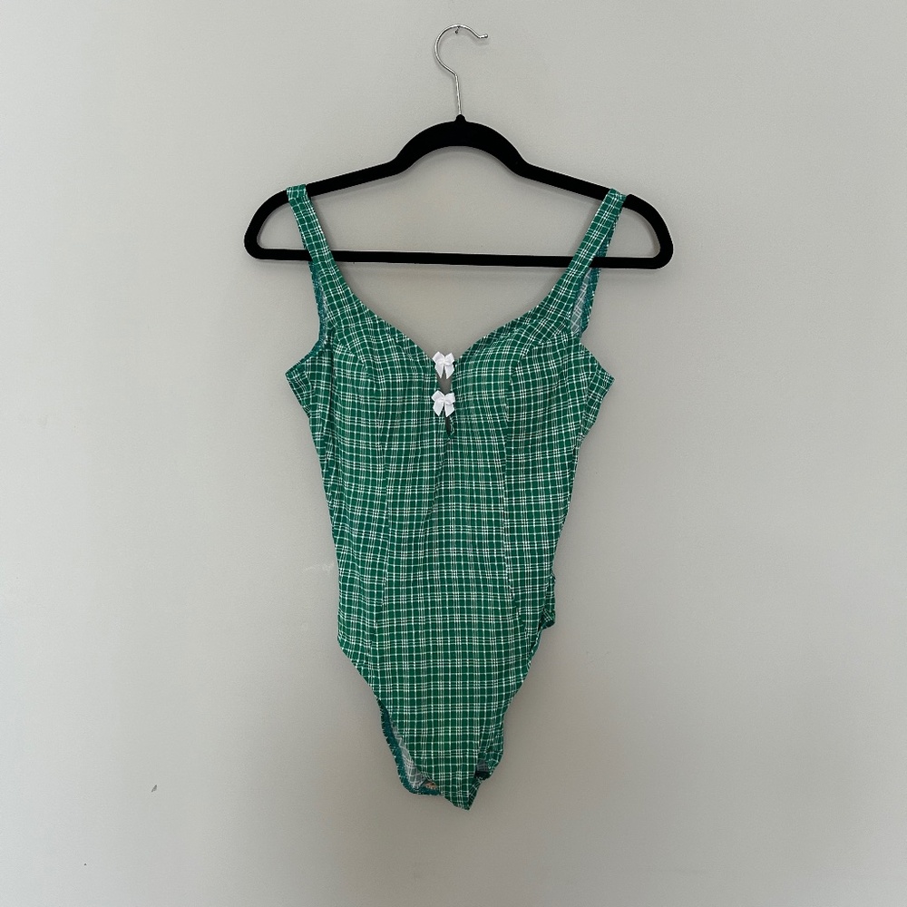 Vintage Plaid One Piece Bathing Suit